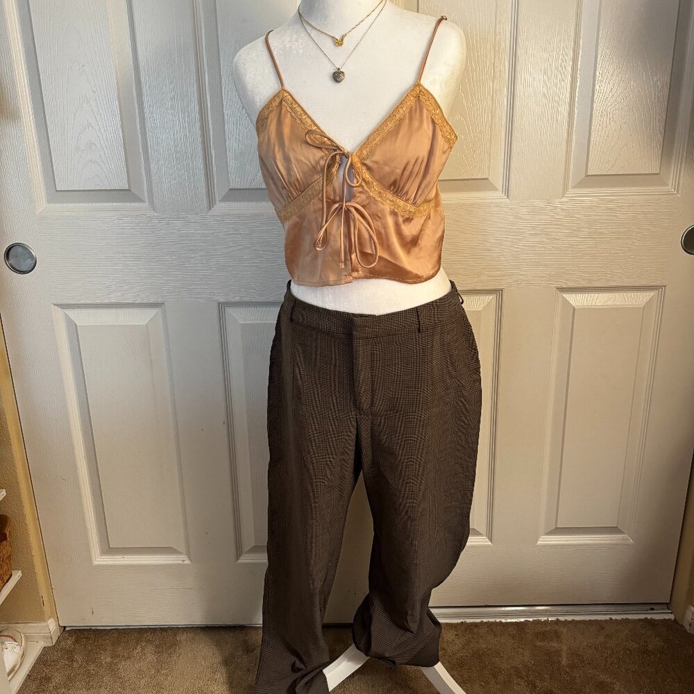 Brown and Tan Plaid Pants